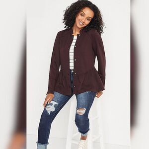 Maurices Military-Style Peplum Blazer - Size L, Black